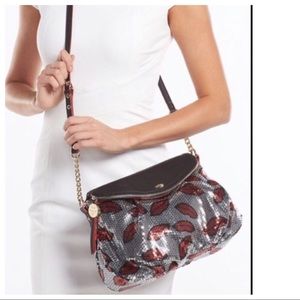 JUICY COUTURE Sequin Lips Mini Traveler Crossbody